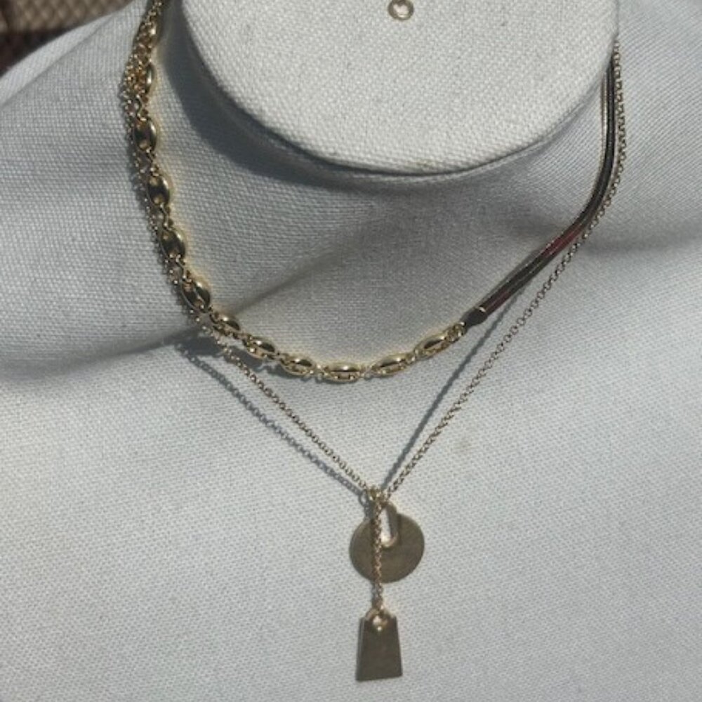 MADEWELL Gold Herringbone Pendant NECKLACES – 2 LOT “B” - Picture 5 of 8